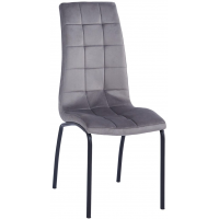 Krzesło BLACK szare Velvet / Stelaż czarny